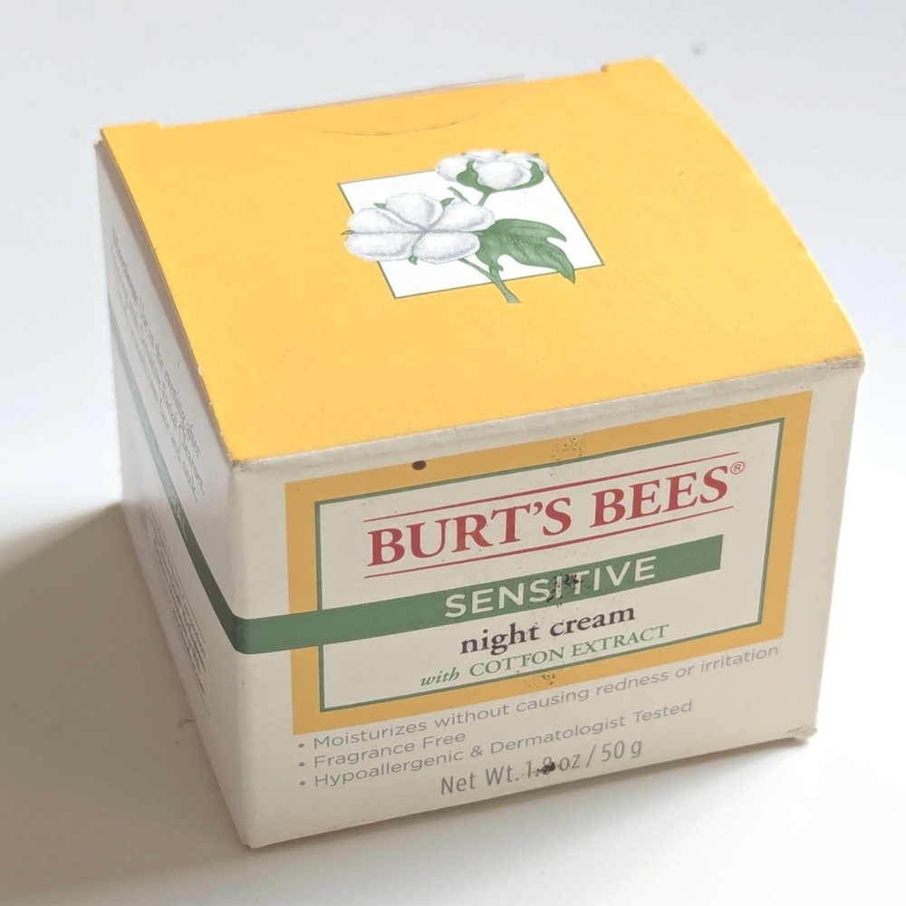 Burt’s Bees Sensitive Night Cream with Cotton Extract 1.8 oz